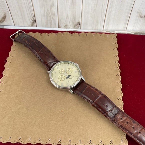 Lucien Piccard Chronograph Stainless Steel Moon Phase Watch - Picture 10 of 10